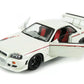 1999 NISSAN SKYLINE GT-R PEARL WHITE 1:18 SCALE BY GREENLIGHT 19049