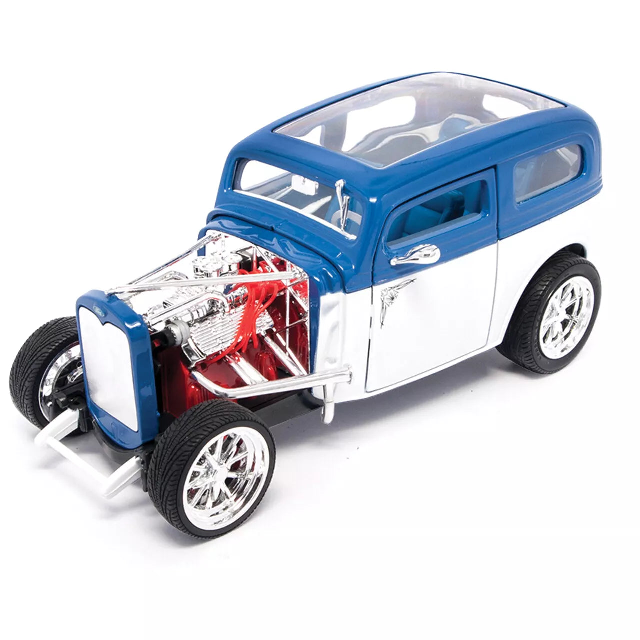 1931 FORD MODEL A CUSTOM WHITE/BLUE 1:18 MODEL CAR BY ROAD SIGNATURE 92849