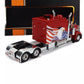 2002 PETERBILT 379 TRACTOR TRUCK 3-ASSI "AMERICAN FLAG" RED 1:43 SCALE.