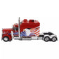 2002 PETERBILT 379 TRACTOR TRUCK 3-ASSI "AMERICAN FLAG" RED 1:43 SCALE.