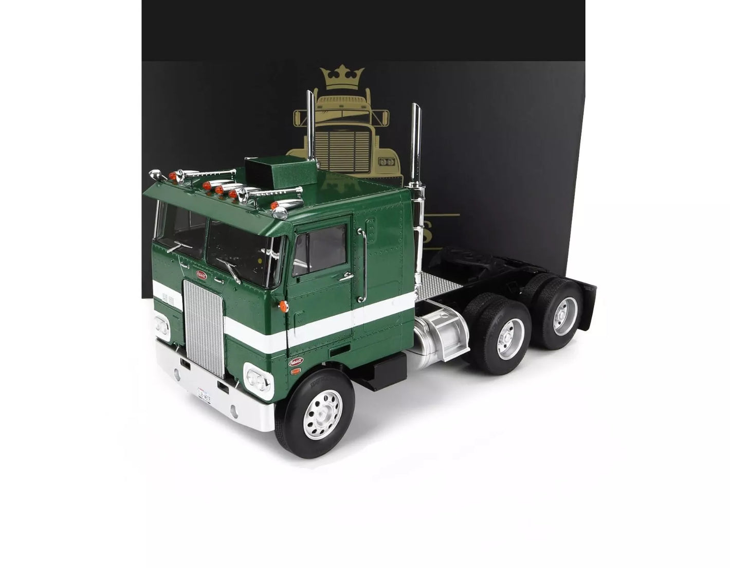 1977 PETERBILT 352 PACEMAKER TRACTOR TRUCK 3-ASSI GREEN-WHITE 1:18 SCALE