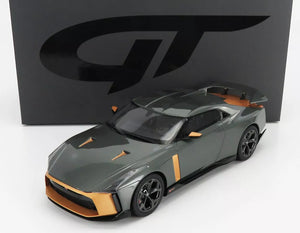 2018 NISSAN GT-R50 BY ITALDESIGN GRAY MET & GOLD 1:18 SCALE BY GT SPIRIT GT300