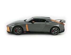 2018 NISSAN GT-R50 BY ITALDESIGN GRAY MET & GOLD 1:18 SCALE BY GT SPIRIT GT300