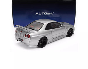 2002 NISSAN NISMO R34 GT-R Z-TUNE RHD SILVER 1:18 SCALE