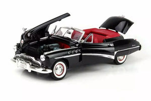 1949 BUICK ROADMASTER BLACK W/RED INTERIOR 1:18 DIECAST MODEL CAR MOTORMAX 73116