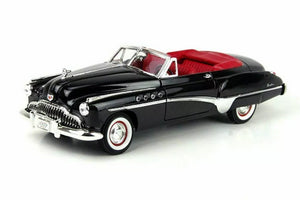 1949 BUICK ROADMASTER BLACK W/RED INTERIOR 1:18 DIECAST MODEL CAR MOTORMAX 73116