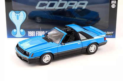 1981 FORD MUSTANG COBRA T-TOP BLUE 1:18 SCALE CAR