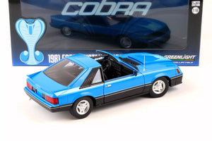 1981 FORD MUSTANG COBRA T-TOP BLUE 1:18 SCALE CAR