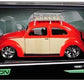 1951 VOLKSWAGEN BEETLE W/ROOF RACK ORANGE RED 1/18 DIECAST CAR BY MAISTO 32614