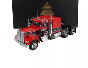 1989 KENWORTH W900 TRACTOR TRUCK RED & BLACK 1:18 SCALE